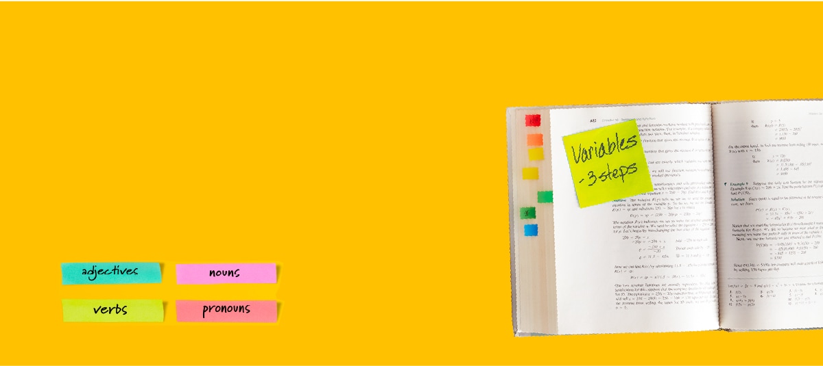 Libro con Post-it®.